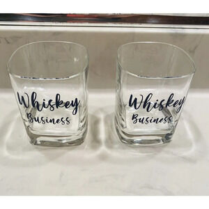 Lowball Whiskey Business Glasses, Set of 2, 10.5 oz.